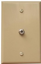 MID SIZE TV CABLE PLATE IVORY