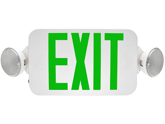 LED THIN EXIT EMERGENCY COMBO  THERMOPLASTIC GREEN LETTERS 