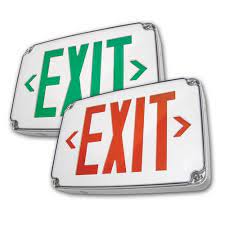 LED EXIT SIGN COMPACT COLD 
WEATHER &amp; WET LOCATION 
UNIVERSAL MOUNT RED LETTERS
WHITE HOUSING