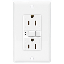 15A GFI DUPLEX RECEPT WHITE UL943 APPROVED   10PK/40CS