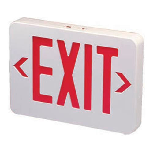 LED EXIT RED LETTERS, WHT, 
ADVANCED DIAGNOSTICS, SELF 
POWERED