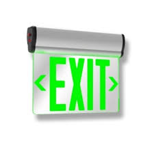 LED ALUMINUM EDGELIT EXIT SIGN RED/GREEN, SINGLE/DOUBLE FACE,