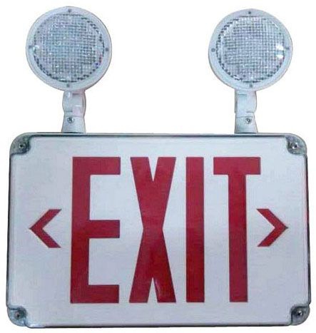 LED EXIT/EMERG COMBO UNIT WET LOCATION REMOTE CAPABLE