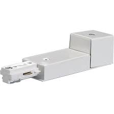 WHITE CONDUIT LIVE END TRACK CONNECTOR