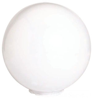 12&quot; WHITE ACRYLIC GLOBE W/5
1/4&quot; FITTER