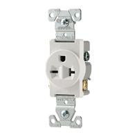 15A SING RECEPT WHITE 250V 10/CS